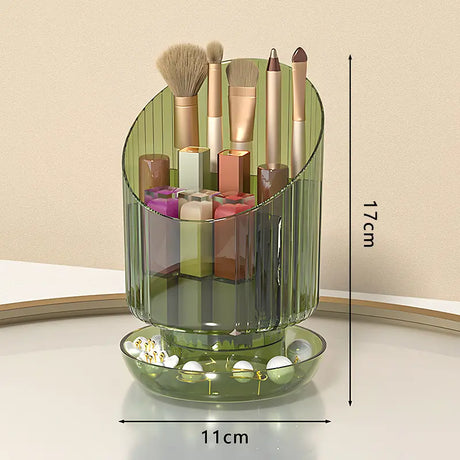 Mulfunctional Rotatable Makeup Brush Bucket Storage Box | Portable Multifunction Dust Proof Large Capacity Desktop Organizer | Lipstick Storage