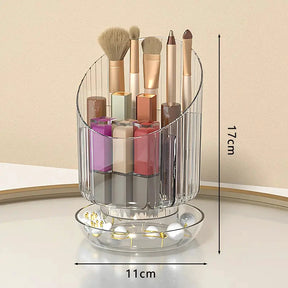 Mulfunctional Rotatable Makeup Brush Bucket Storage Box | Portable Multifunction Dust Proof Large Capacity Desktop Organizer | Lipstick Storage Makeup Organizers Cosmetic Tools