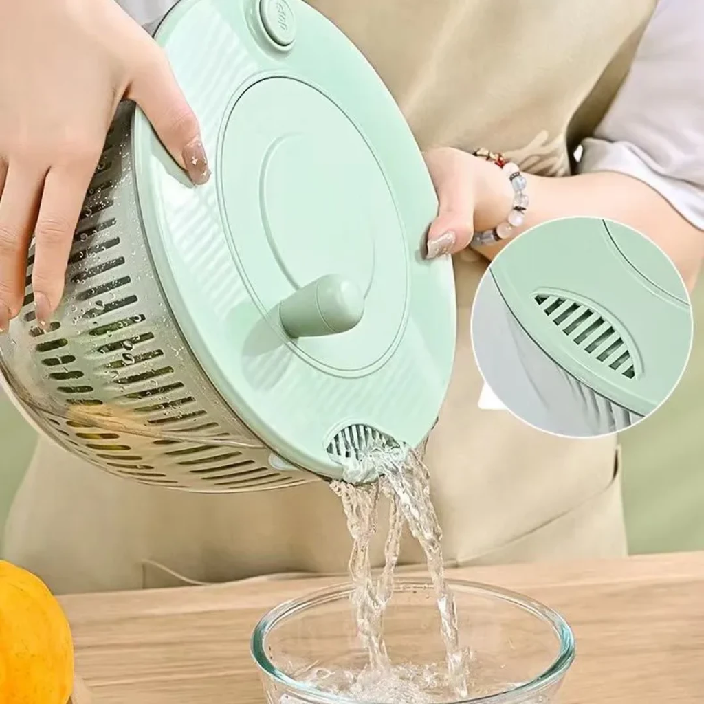 Multi Functional 8pcs Salad Spinner with Vegetable Chopper Green PP Kitchen Set Kitchen Tools&Utensils Kitchen Slicers