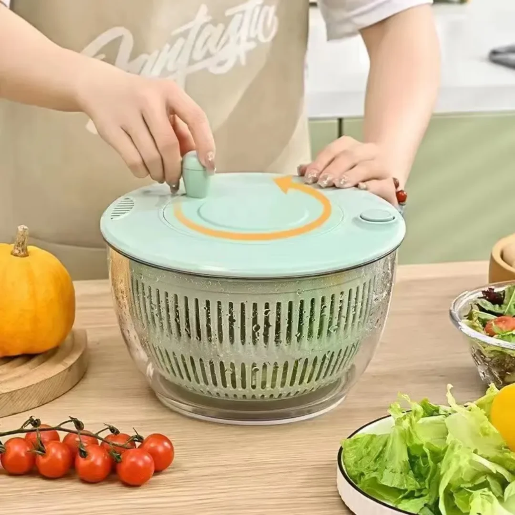 Multi Functional 8pcs Salad Spinner with Vegetable Chopper Green PP Kitchen Set Kitchen Tools&Utensils Kitchen Slicers
