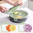 Multi Functional 9pcs Vegetable Chopper Cutter Green PP Kitchen Prep Set Kitchen Slicers
