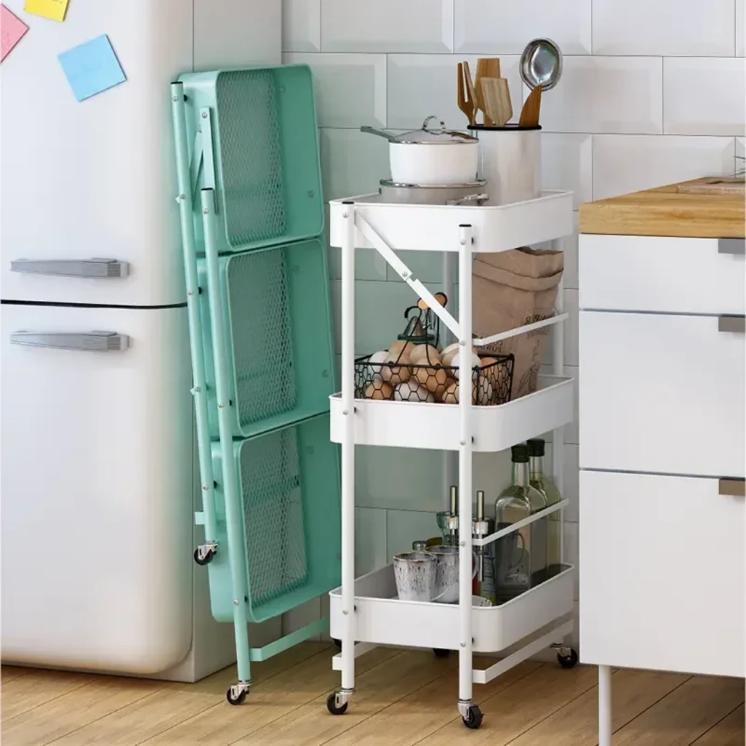 Multi Functional Movable Trolley Storage Rack |84 × 45 × 35 cm Shelving Units Utensil & Flatware Trays