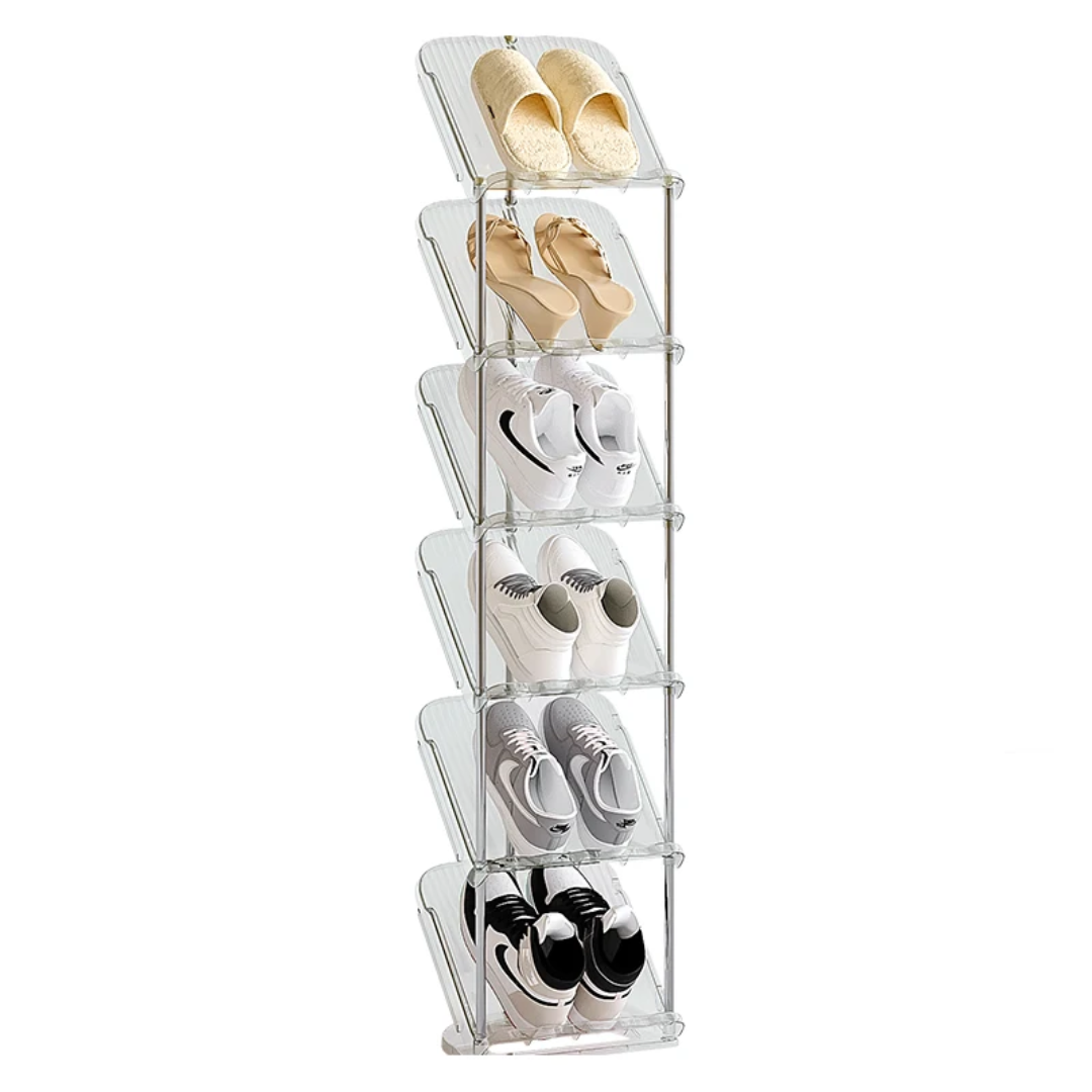 Multi Layer Shoe Shelf Organizer – Stackable Transparent Shoe Tower
