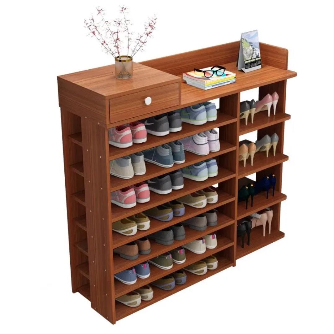 Multi layer Storage Organizer|Shoe Rack Dustproof & Space Saving with Heavy Duty Design (Dark Brown)