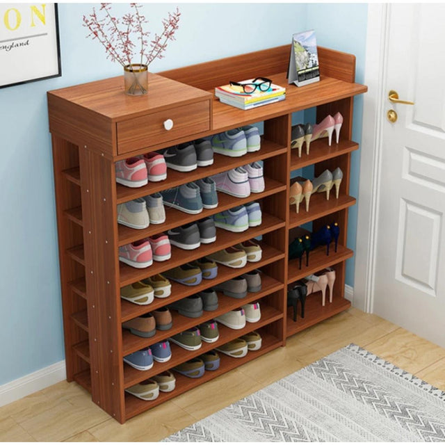 Multi layer Storage Organizer|Shoe Rack Dustproof & Space Saving with Heavy Duty Design (Dark Brown)
