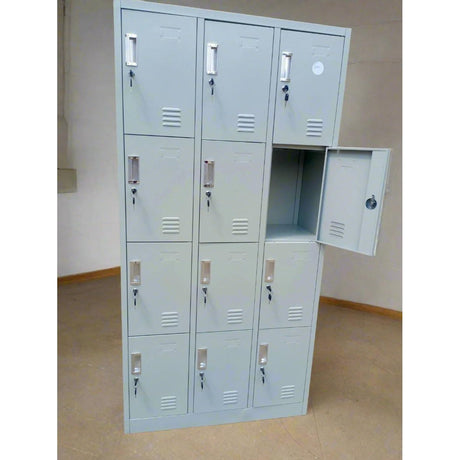 Multifunctional 12-Door Metal Staff Locker – Office & Bedroom Wardrobe Safe Locker, Durable Iron Storage Cabinet | Offices, Bedrooms, Schools, Gyms, & Staff Rooms