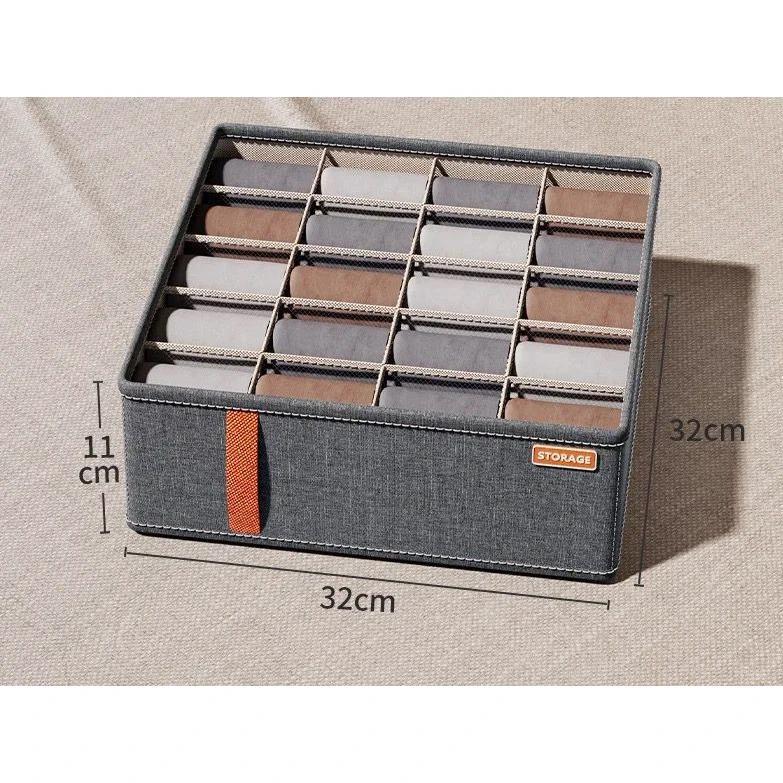 Multifunctional 3-piece Garment Organizer Set | Grey Wardrobe Drawer Organizer for Storing Socks, Belts, and Other Accessories – Foldable Storage Boxes|Home Office Bedroom Living Room Closet Organizers Closet Organizers