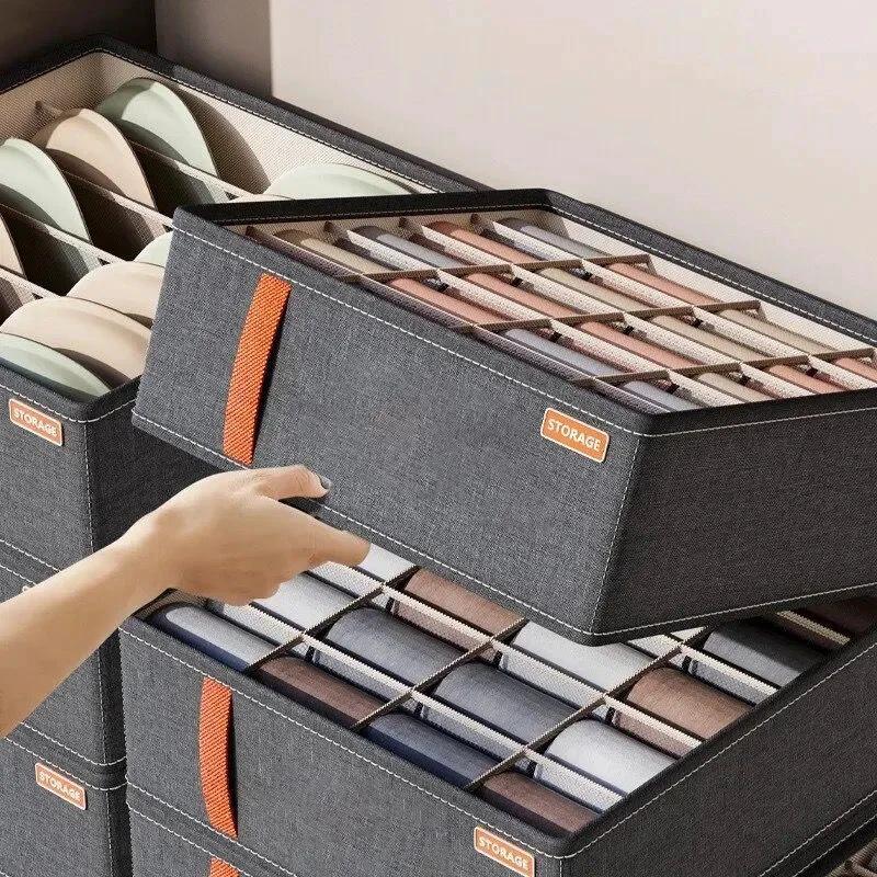 Multifunctional 3-piece Garment Organizer Set | Grey Wardrobe Drawer Organizer for Storing Socks, Belts, and Other Accessories – Foldable Storage Boxes|Home Office Bedroom Living Room Closet Organizers Closet Organizers