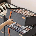 Multifunctional 3-piece Garment Organizer Set | Grey Wardrobe Drawer Organizer for Storing Socks, Belts, and Other Accessories – Foldable Storage Boxes|Home Office Bedroom Living Room Closet Organizers Closet Organizers