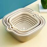 Multifunctional 6 Piece Set Drain Plastic Basket | Assorted Colors | Ideal For Use In Home Kitchens For Everyday Tasks
