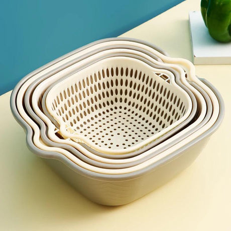 Multifunctional 6 Piece Set Drain Plastic Basket | Assorted Colors | Ideal For Use In Home Kitchens For Everyday Tasks