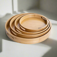 Bamboo Trays Set of 4 - Eco Friendly 40cm to 25cm Serving Ware Serving Trays