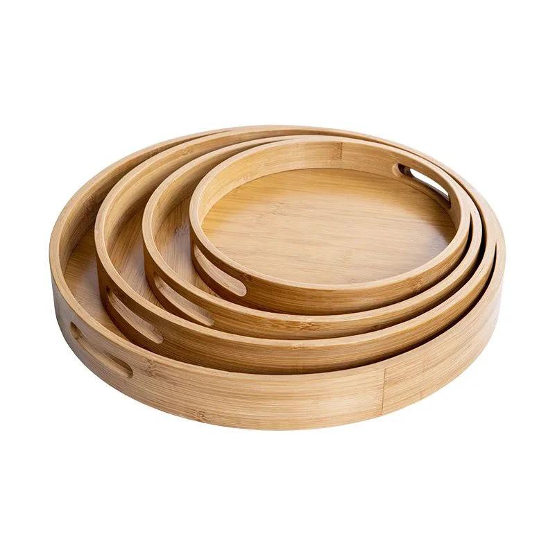 Bamboo Trays Set of 4 - Eco Friendly 40cm to 25cm Serving Ware Serving Trays