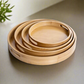 Bamboo Trays Set of 4 - Eco Friendly 40cm to 25cm Serving Ware Serving Trays