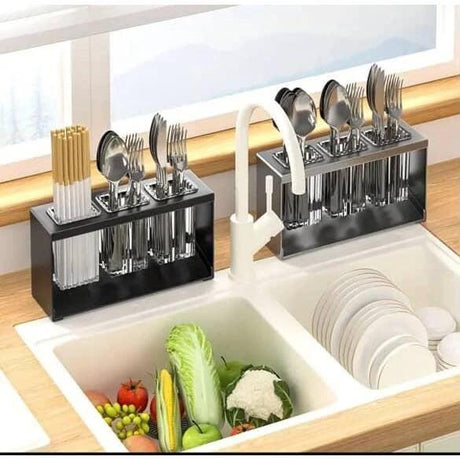 Multifunctional Countertop Organizer with Toothbrush and Kitchen Utensil Holder Organizer Toothbrush Holders