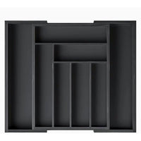Multifunctional Expandable Bamboo Drawer Organizer Black