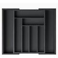 Multifunctional Expandable Bamboo Drawer Organizer Black