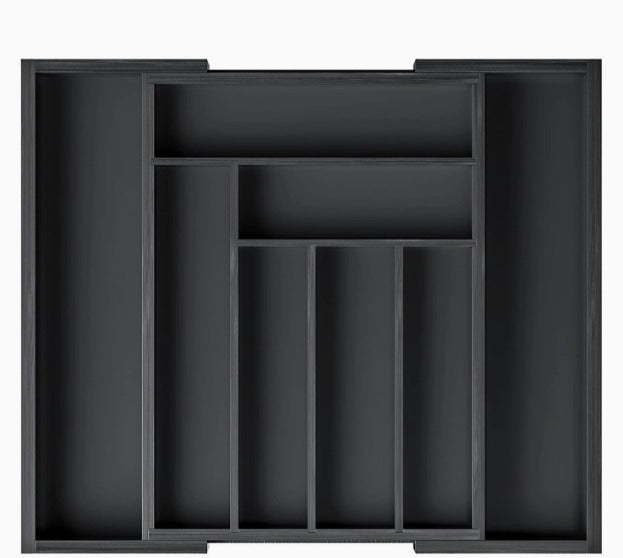 Multifunctional Expandable Bamboo Drawer Organizer Black