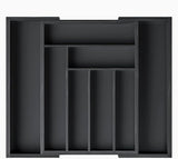 Multifunctional Expandable Bamboo Drawer Organizer Black