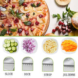 Multifunctional Manual Slicer Rotary Grater | Stainless Steel Rotary Blades Vegetable Cutter | Safe Mandoline Slice Chopper