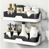 Multifunctional Shower Bathroom Storage Rack | Black Bathroom Shelf Organizer | No Drill Installation | Showers, Bathrooms
