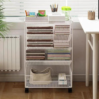 Multipurpose Bookshelf Stand with Wheels Mobile Storage Rack Bookshelf Rack Bookcases & Shelves