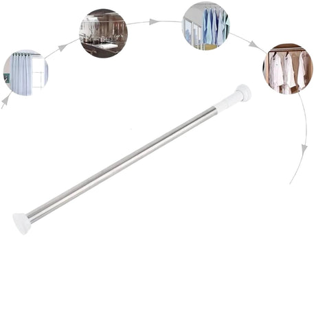 Multipurpose Extendable Adjustable Telescopic Rod, Ideal for Shower Curtains, Clothing Rod, and DIY Wardrobes