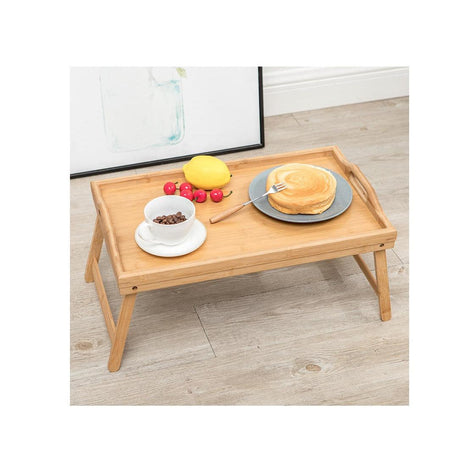 Multipurpose Foldable Bamboo Bed Tray | Laptop Desk | Breakfast-in-Bed Serving Tray | Ideal For Working, Reading, Or Browsing In Bed Or On The Sofa