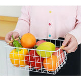 Multipurpose Metallic Mesh Basket with Wooden Handle – Black or White