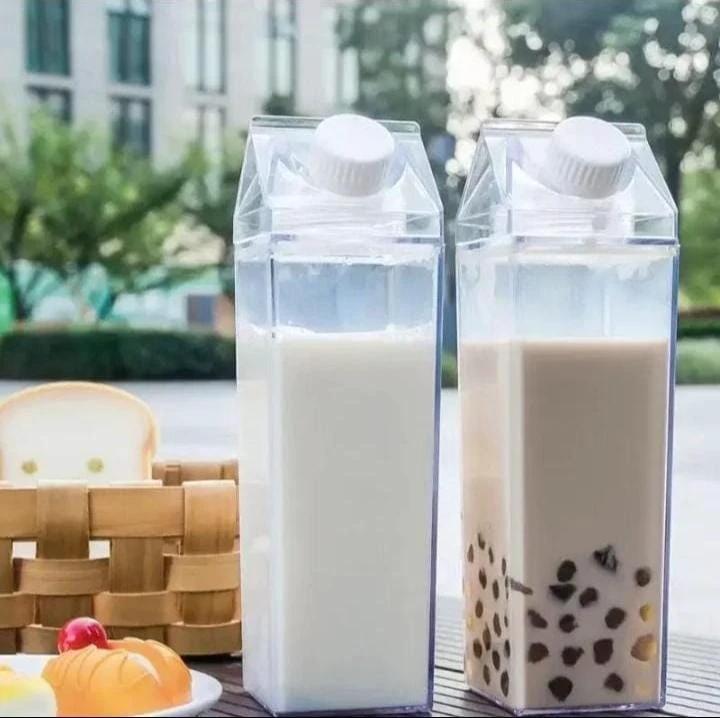 Multipurpose Space Saver Bottle 1 Litre Acrylic for Milk, Water & Special Beverages Water Bottles