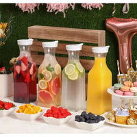 Multipurpose Square Pitcher Jars – 1600ml and 1100ml Transparent Design Glass storage jar Food Storage Containers