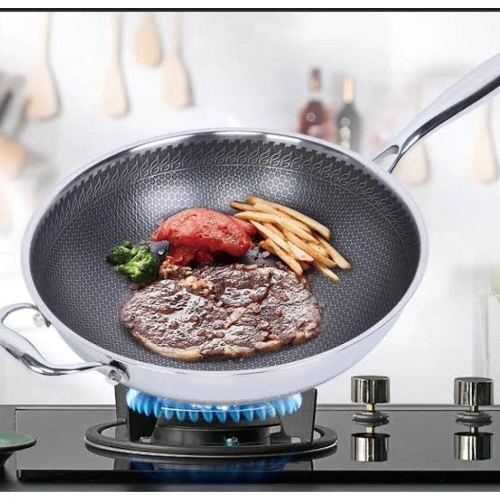 NEW Antiscalding Stainless Steel 26cm Pan for Shallow Frying Cookware Frying Pans