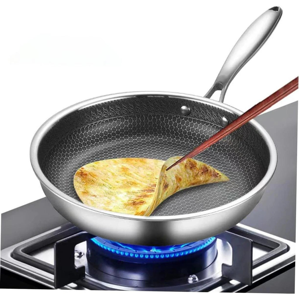 NEW Antiscalding Stainless Steel 26cm Pan for Shallow Frying Cookware Frying Pans