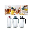 Non Slip Oil Vinegar Dispenser | 630ml | Automatic Cap & Stopper | Leakproof Glass Cruet