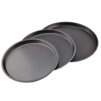 Non-Stick Pizza Pan Set 3 Round Baking Trays (23cm / 26cm / 28cm) Bakeware Pizza Pans