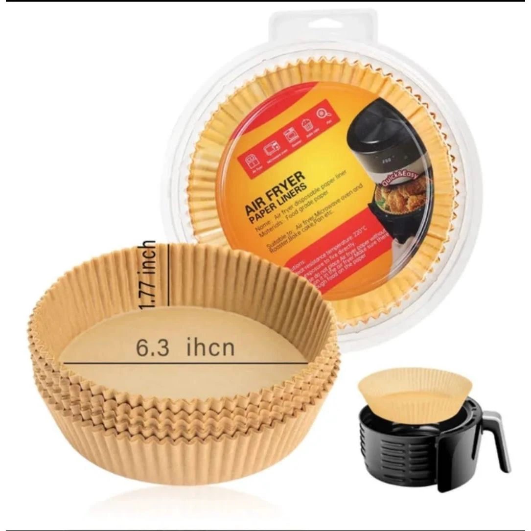 Nonstick Air Fryer Paper Liners – 25pcs | Round & Square Disposable Cooking Liners Kitchen Appliance Accessories Baking Liners