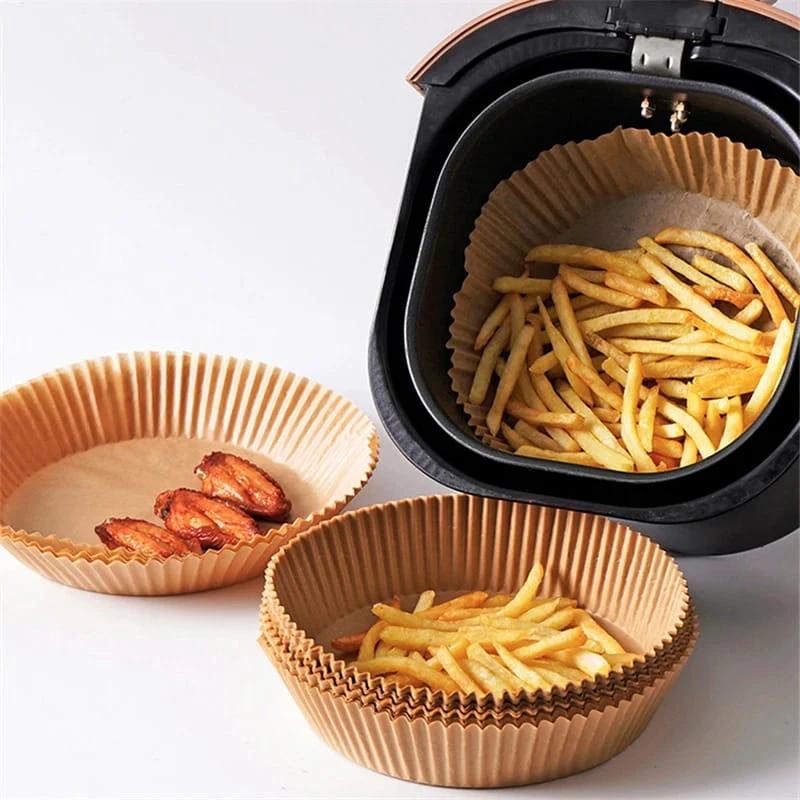 Nonstick Air Fryer Paper Liners – 25pcs | Round & Square Disposable Cooking Liners Kitchen Appliance Accessories Baking Liners