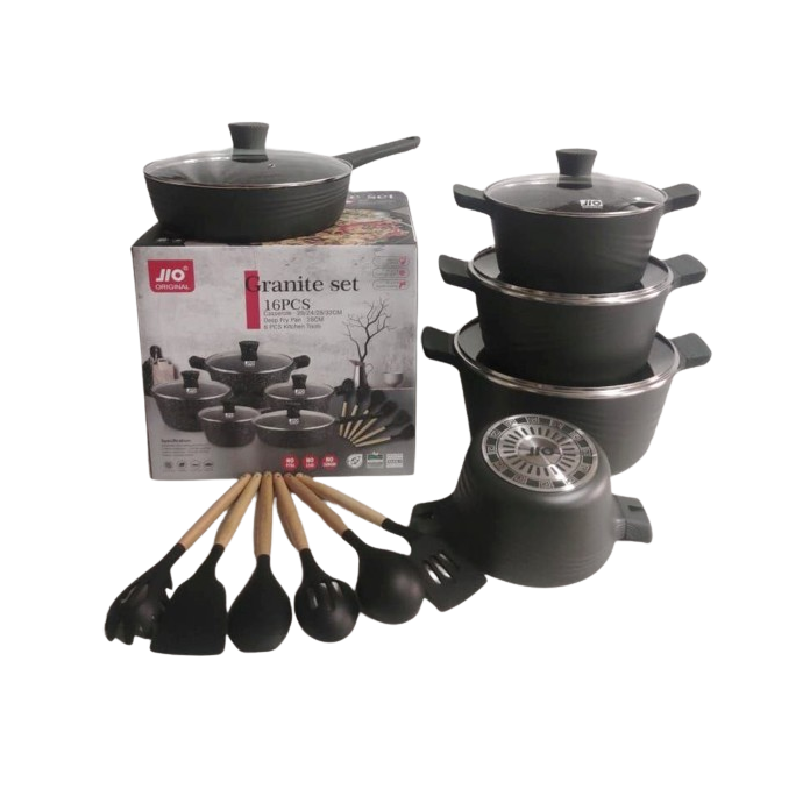 Nonstick Granite Cookware 16 Pcs Set- Furaha Finds Kenya