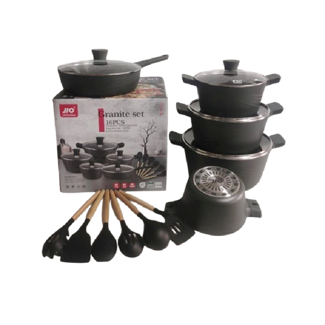 Nonstick Granite Cookware 16 Pcs Set- Furaha Finds Kenya