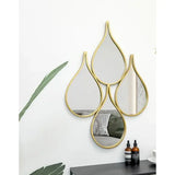 Nordic Decor Tear Drop Shaped Mirror Metal Frame Wall Hanging
