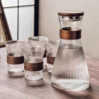Nordic Glass Water Set 5pcs (4 Glasses + 1 Jug) & 7pcs (6 Glasses + 1 Jug) Tableware Tableware