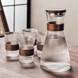 Nordic Glass Water Set 5pcs (4 Glasses + 1 Jug) & 7pcs (6 Glasses + 1 Jug) Tableware Tableware