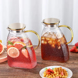 Nordic Luxury 1500ml Capacity Borosilicate Pot Kettle with Stainless Steel Lid | Water Jug | Teapot | Fruit Juice Beverage Jug Container Serving Ware Tableware