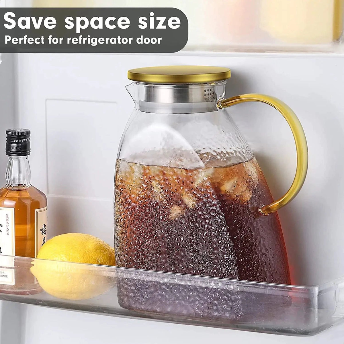 Nordic Luxury 1500ml Capacity Borosilicate Pot Kettle with Stainless Steel Lid | Water Jug | Teapot | Fruit Juice Beverage Jug Container Serving Ware Tableware
