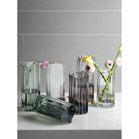 Nordic Modern Creative Dark Glass Vase 28cm Elegant Decorative Vase