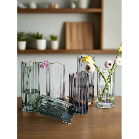 Nordic Modern Creative Dark Glass Vase 28cm Elegant Decorative Vase