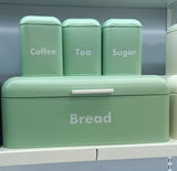 Nordic Style Bread Bin with 3 Canister Set for Multipurpose Kitchen Storage – Large Capacity