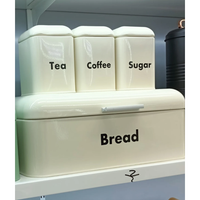 Nordic Style Bread Bin with 3 Canister Set for Multipurpose Kitchen Storage – Large Capacity Kitchen organiser Bread Boxes & Bags