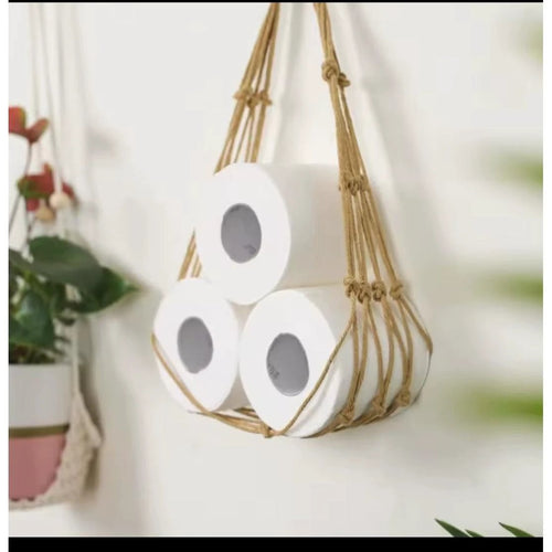 Nordic Style Hanging Cotton Rope Roll Paper Holder Bathroom Accessories