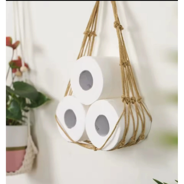 Nordic Style Hanging Cotton Rope Roll Paper Holder Bathroom Accessories